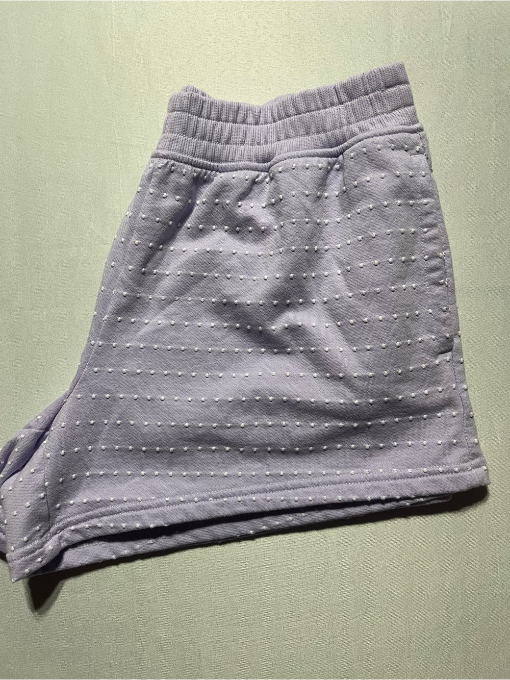Aerie Women's Medium Terry Cloth Lavender/White Lounge Pull On Shorts w/Pockets